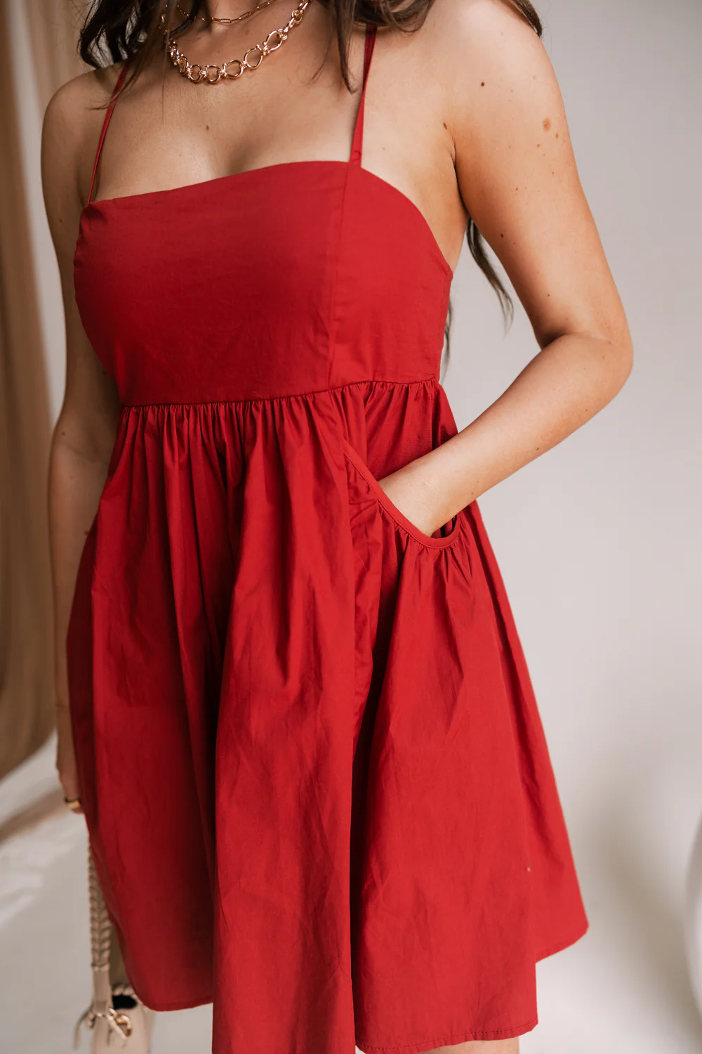 Penelope Crimson Sleeveless Mini Dress - Image 8