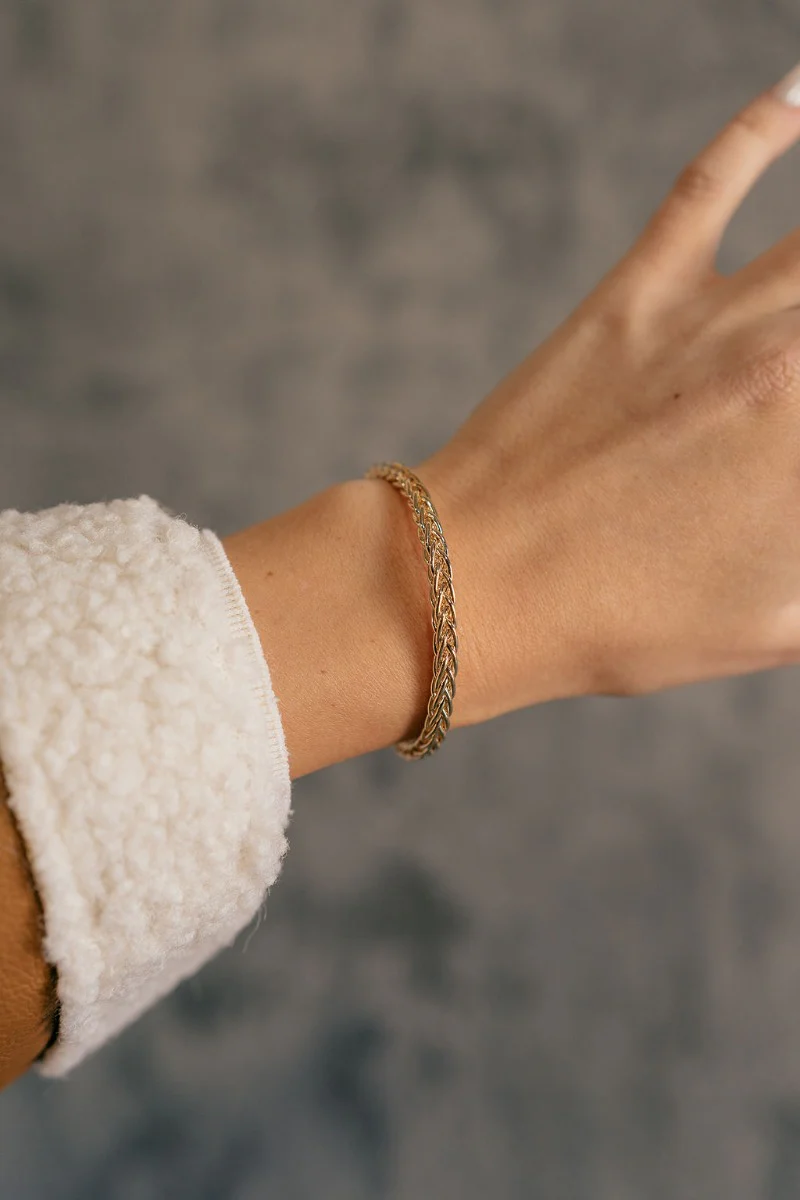 Penelope Gold Braided Bangle Bracelet