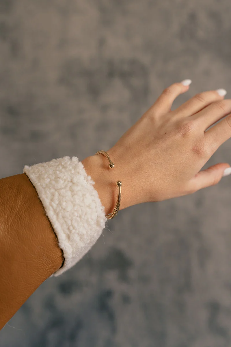 Penelope Gold Braided Bangle Bracelet - Image 2