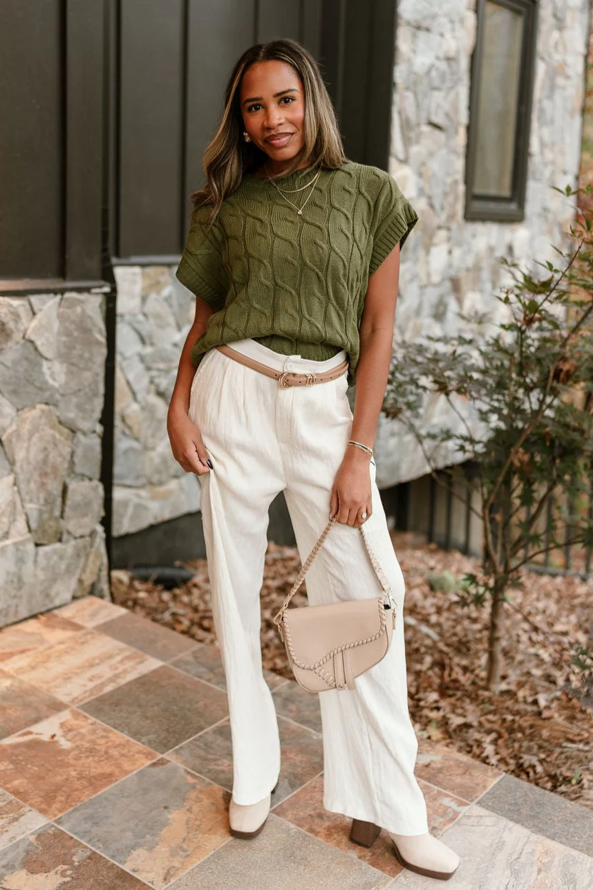 Penelope Green Cable Knit Sweater Vest - Image 6