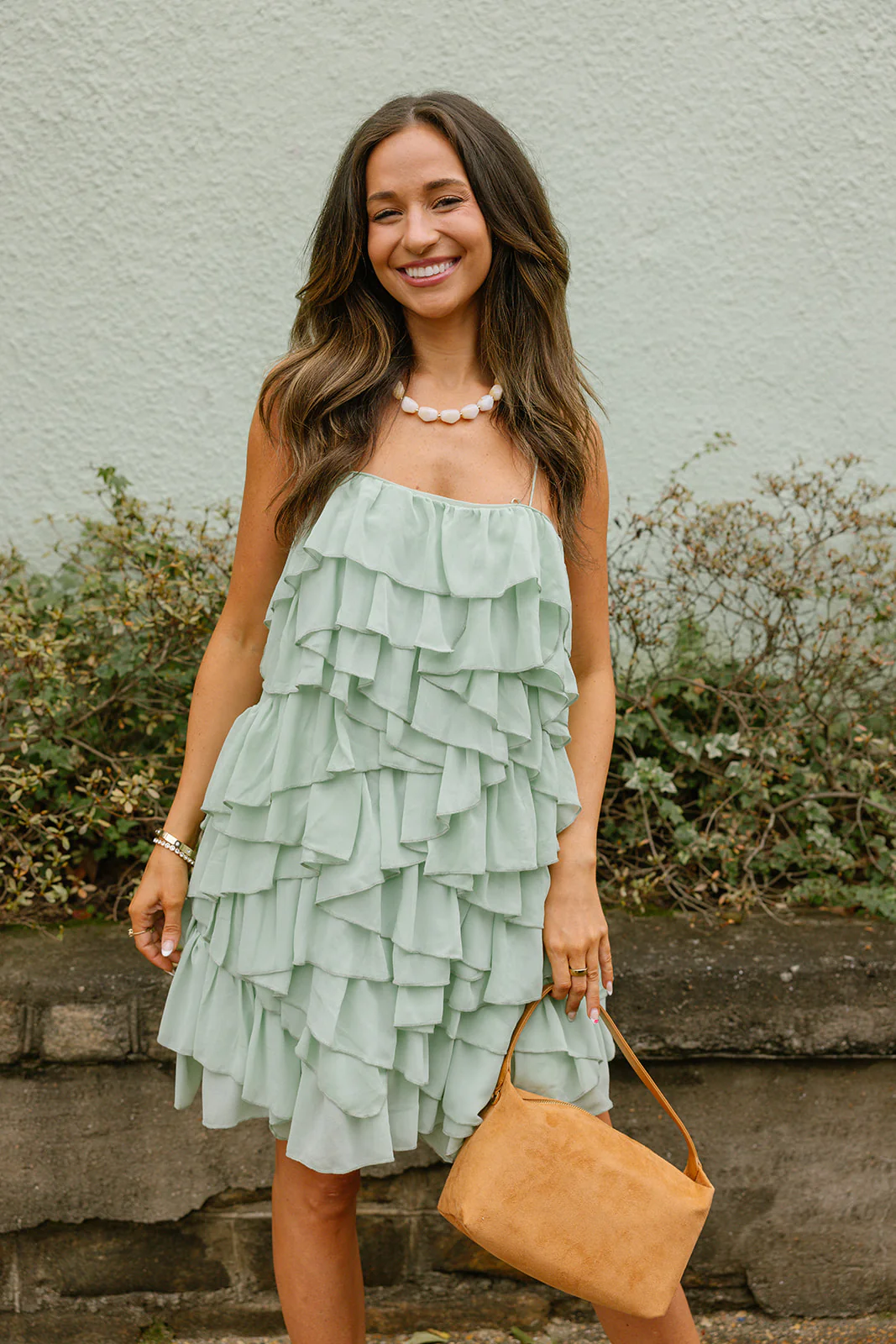 Penelope Mint Green Tiered Mini Dress - Image 6