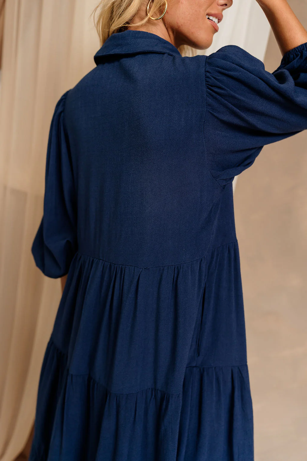 Penny Button Up 3/4 Sleeve Midi Dress - Image 10