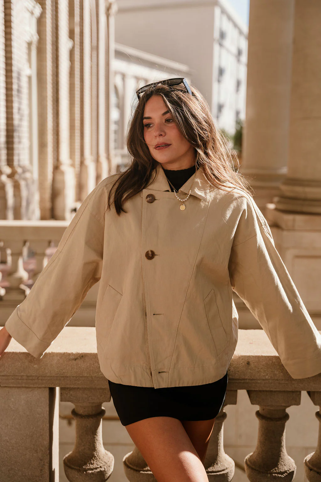 Phoebe Beige Button-Up Jacket - Image 5