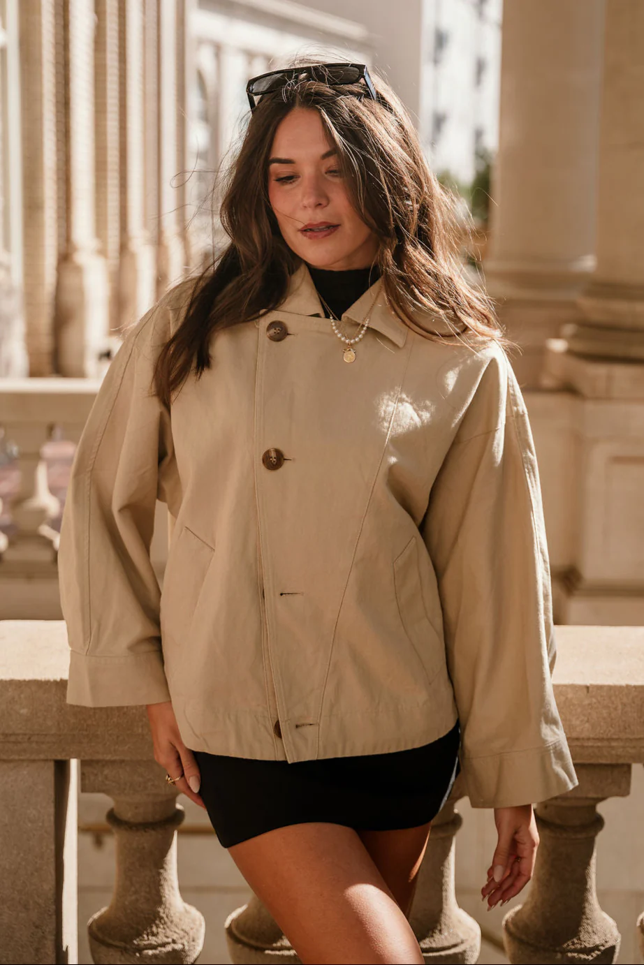 Phoebe Beige Button-Up Jacket - Image 6