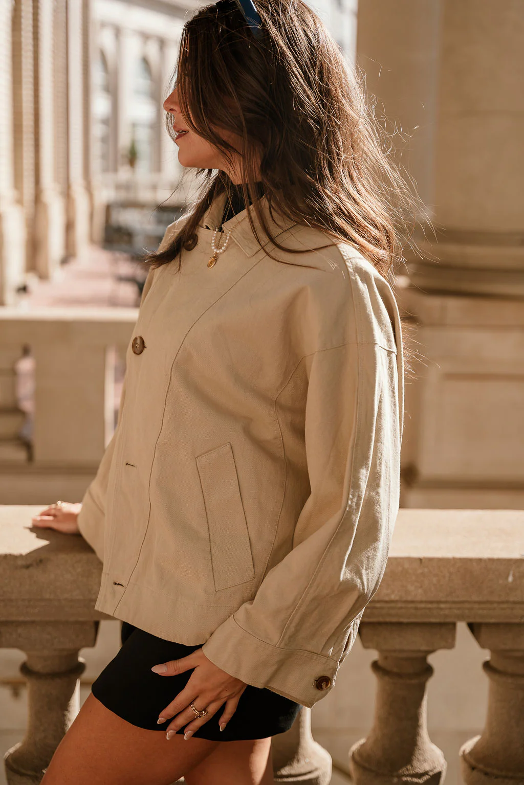 Phoebe Beige Button-Up Jacket - Image 8