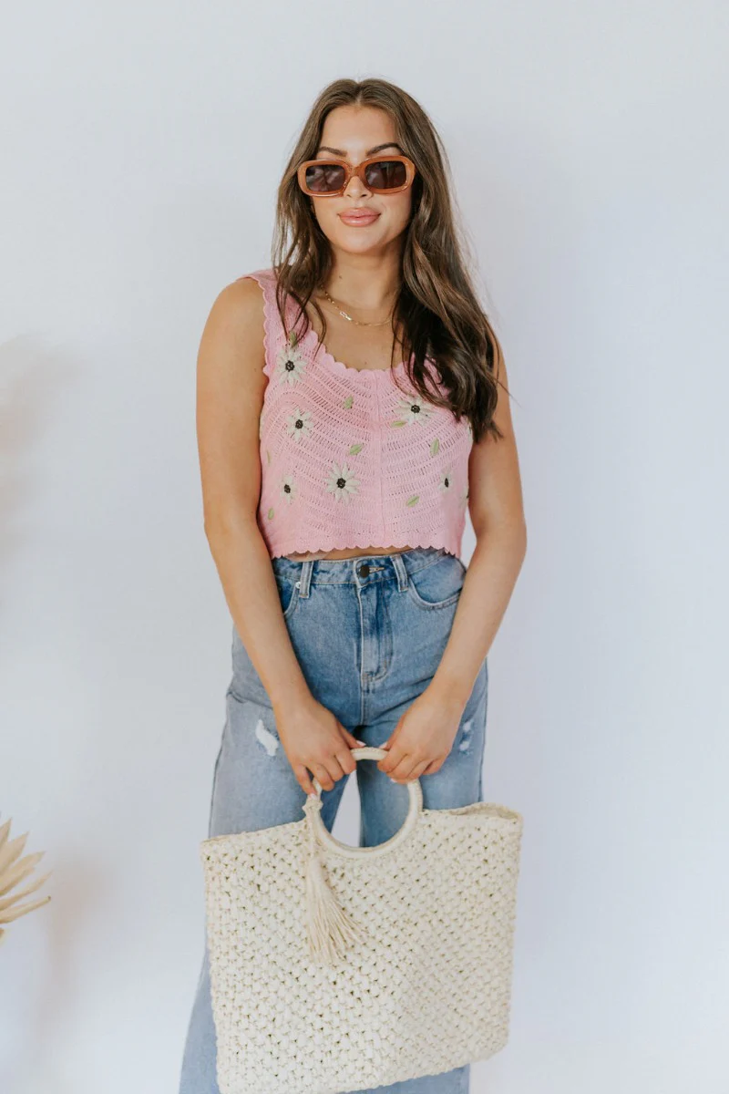Picking Daisies Top in Pink - Image 3