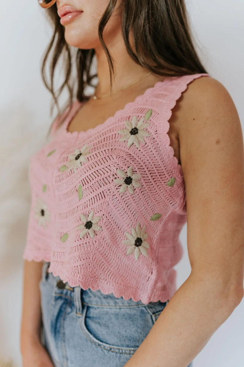 Picking Daisies Top in Pink - Image 5