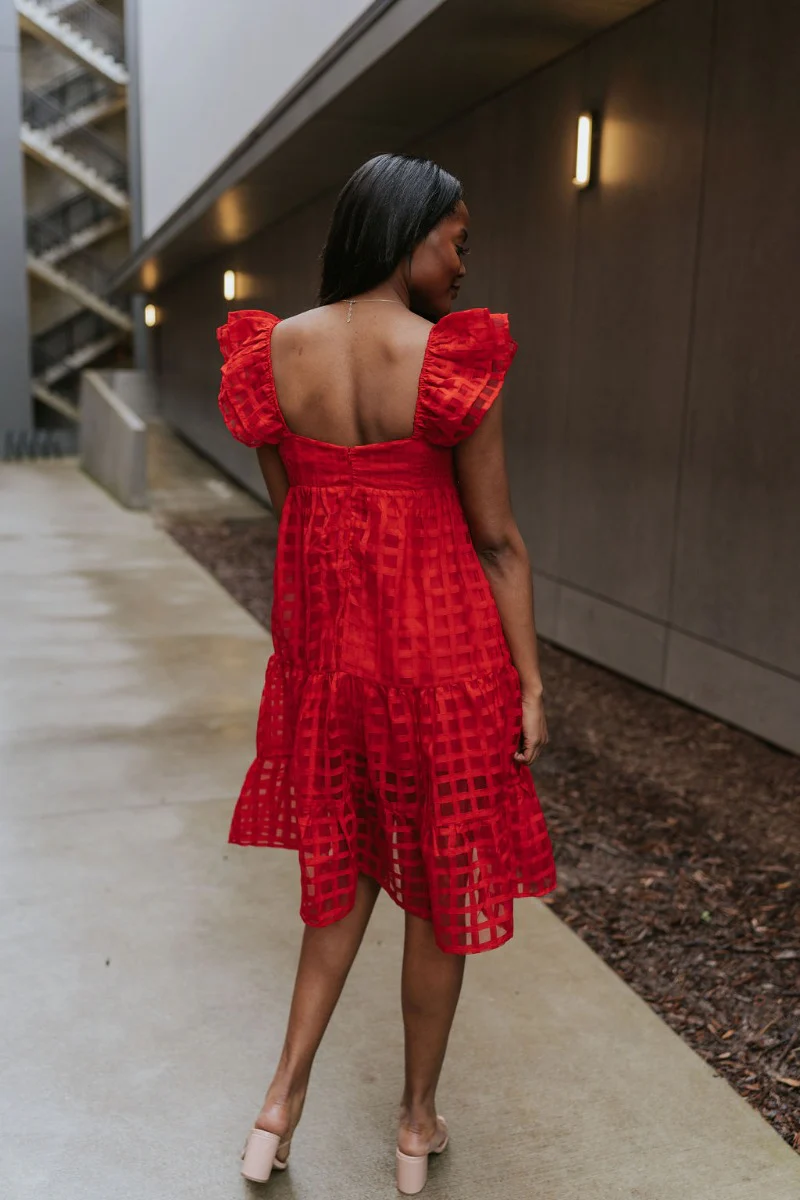 Picture Perfect Midi Dress in Red - Image 4