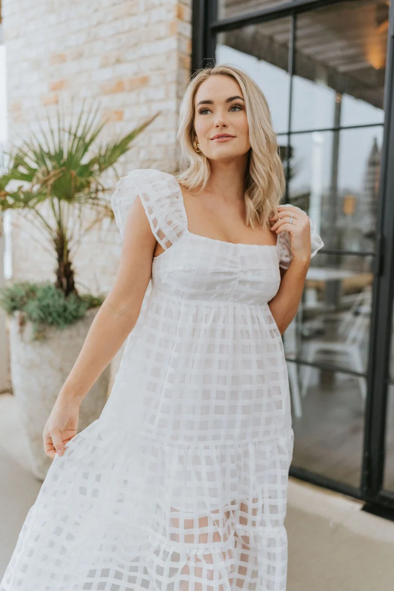 Picture Perfect Midi Dress in White - Image 3