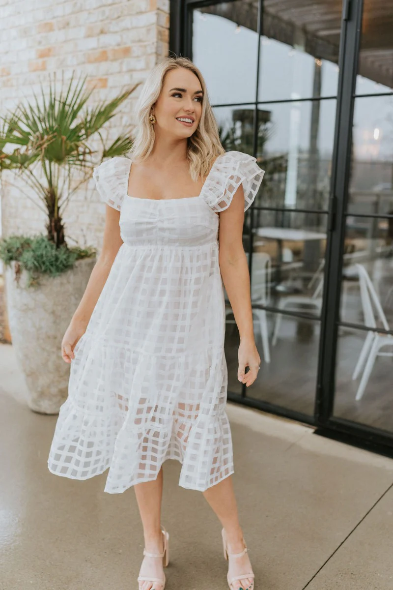Picture Perfect Midi Dress in White - Image 4