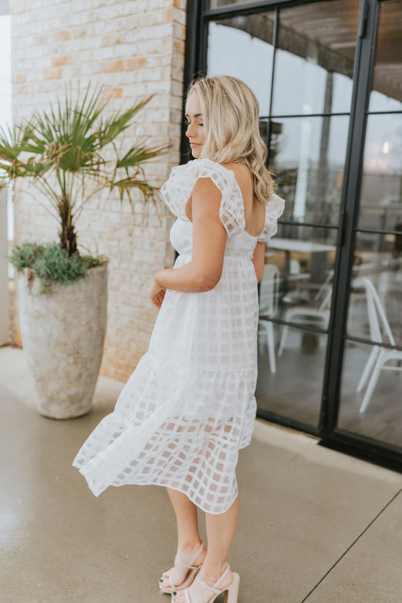 Picture Perfect Midi Dress in White - Image 5