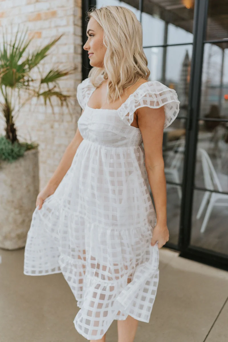 Picture Perfect Midi Dress in White - Image 6