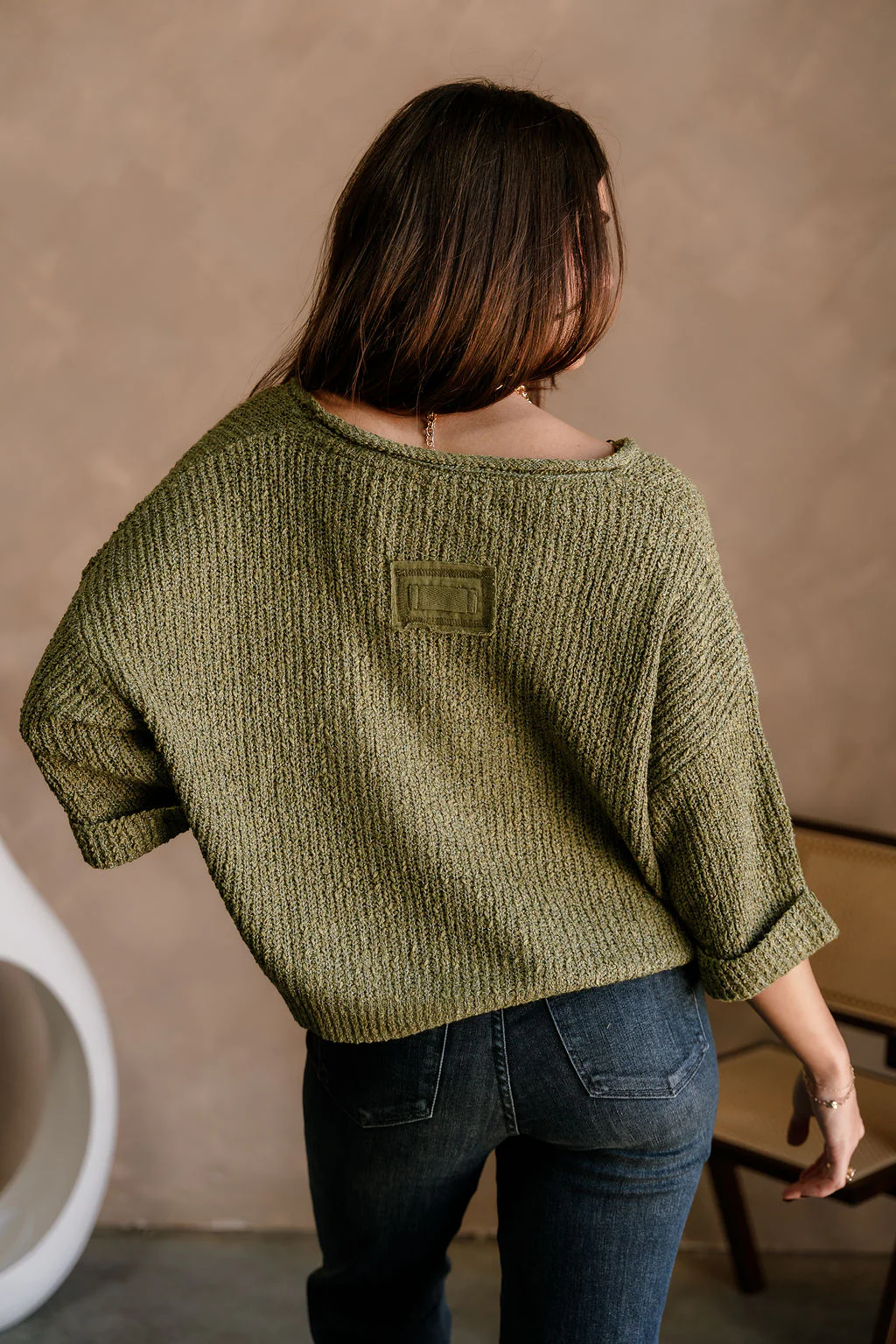 Piper Olive 3/4 Sleeve Sweater - Image 7
