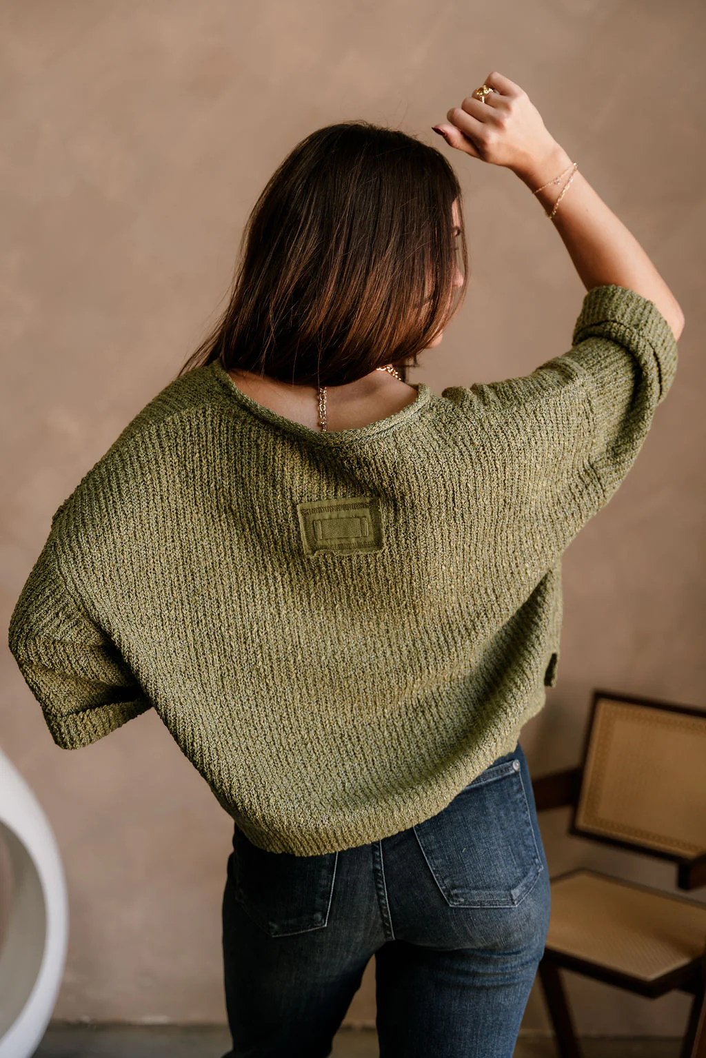Piper Olive 3/4 Sleeve Sweater - Image 8