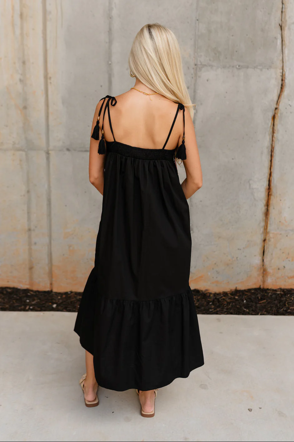 Polly Black Embroidered Fruit Midi Dress - Image 8