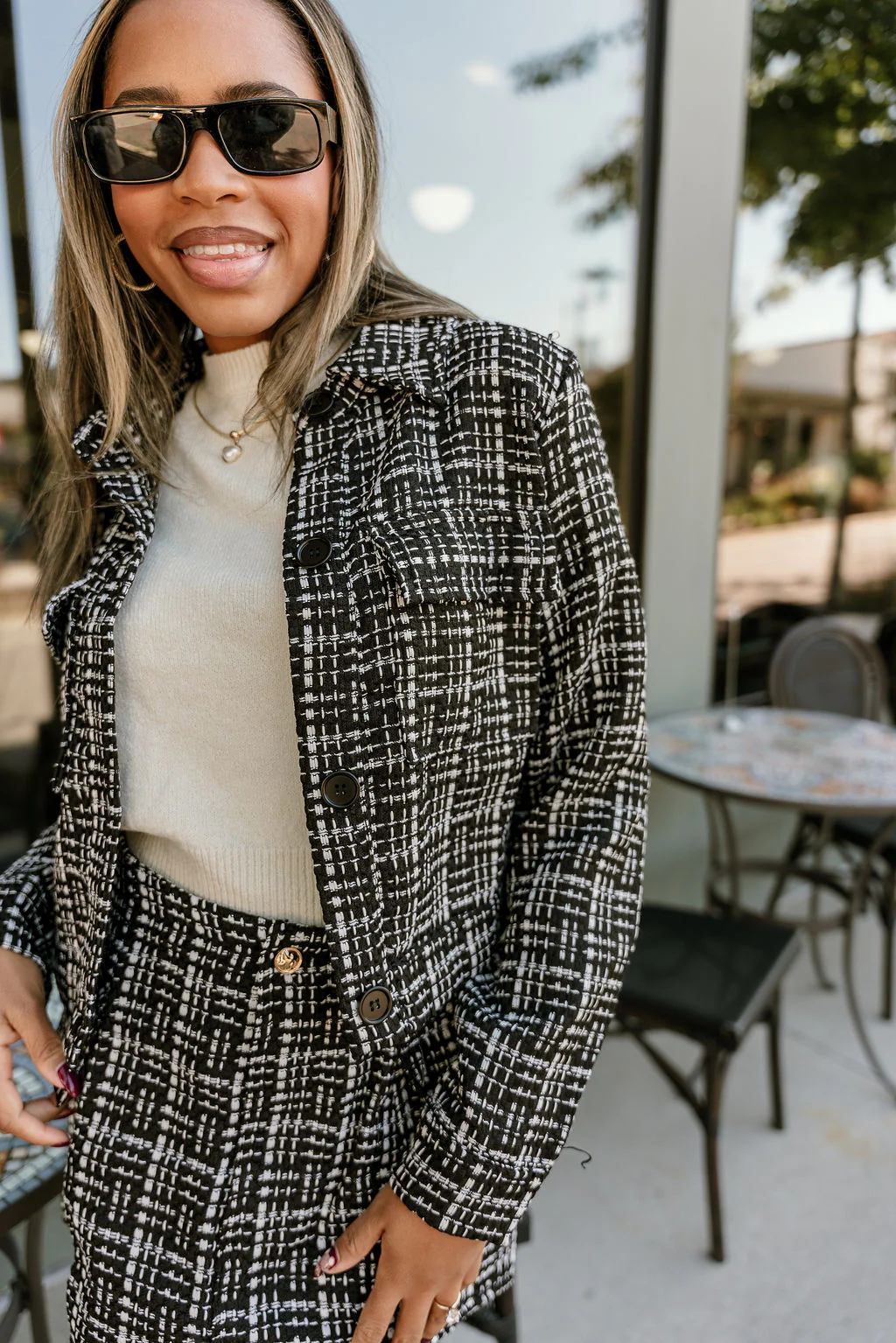 Polly Black & White Tweed Jacket - Image 2