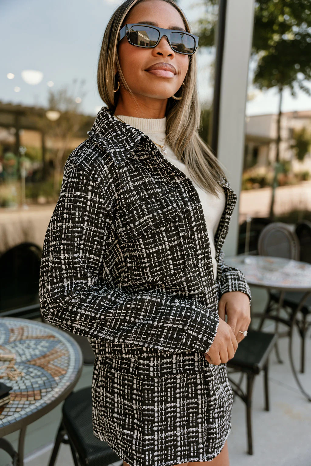Polly Black & White Tweed Jacket - Image 3