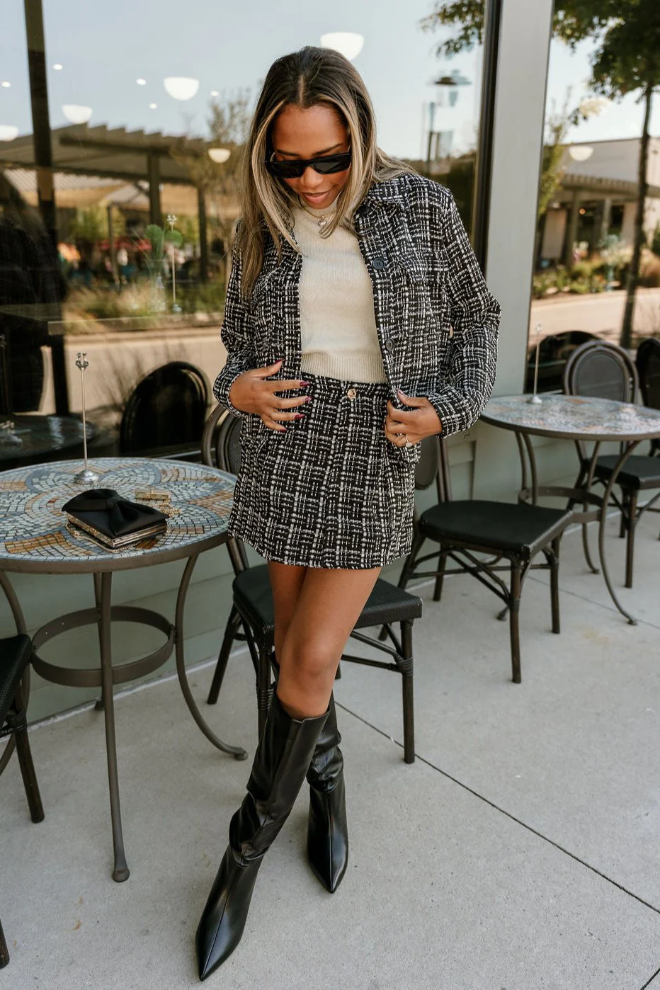 Polly Black & White Tweed Jacket - Image 5