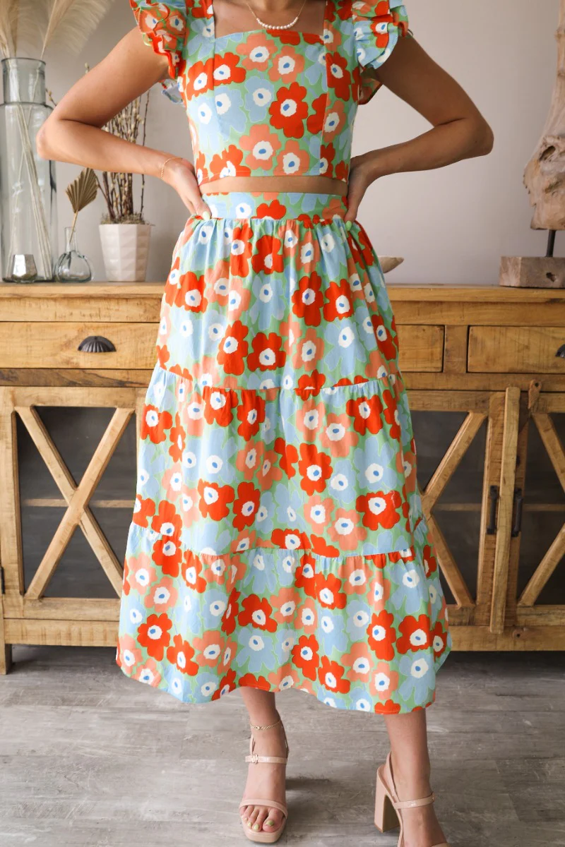 Poppy Field Floral Skirt