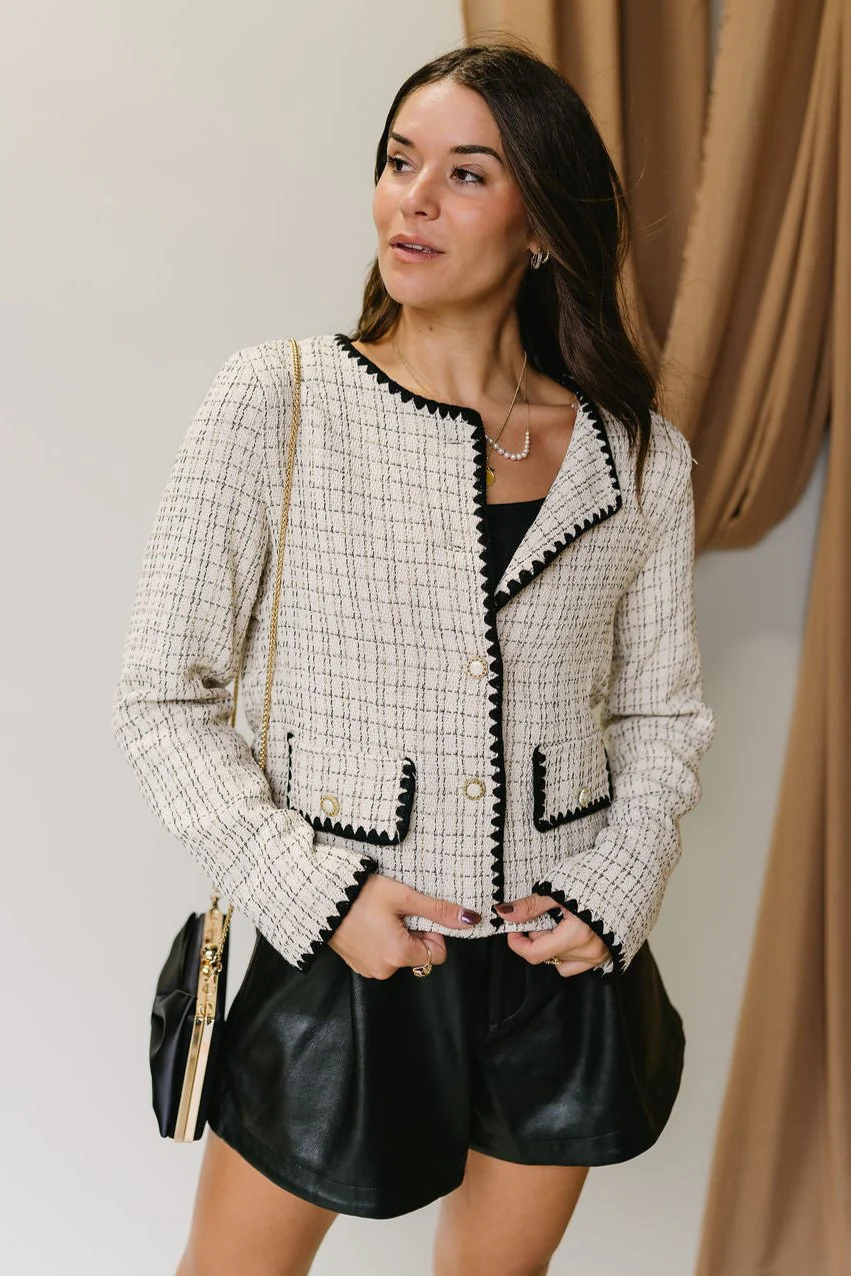 Portia Ecru & Black Tweed Jacket - Image 10