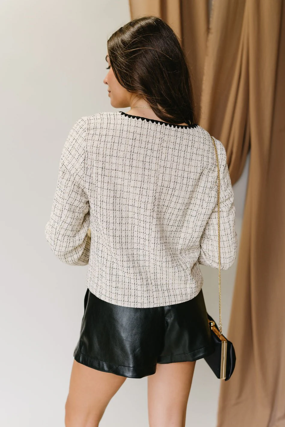 Portia Ecru & Black Tweed Jacket - Image 5