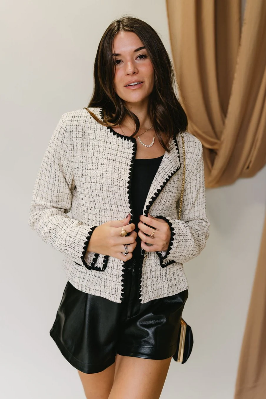 Portia Ecru & Black Tweed Jacket - Image 7