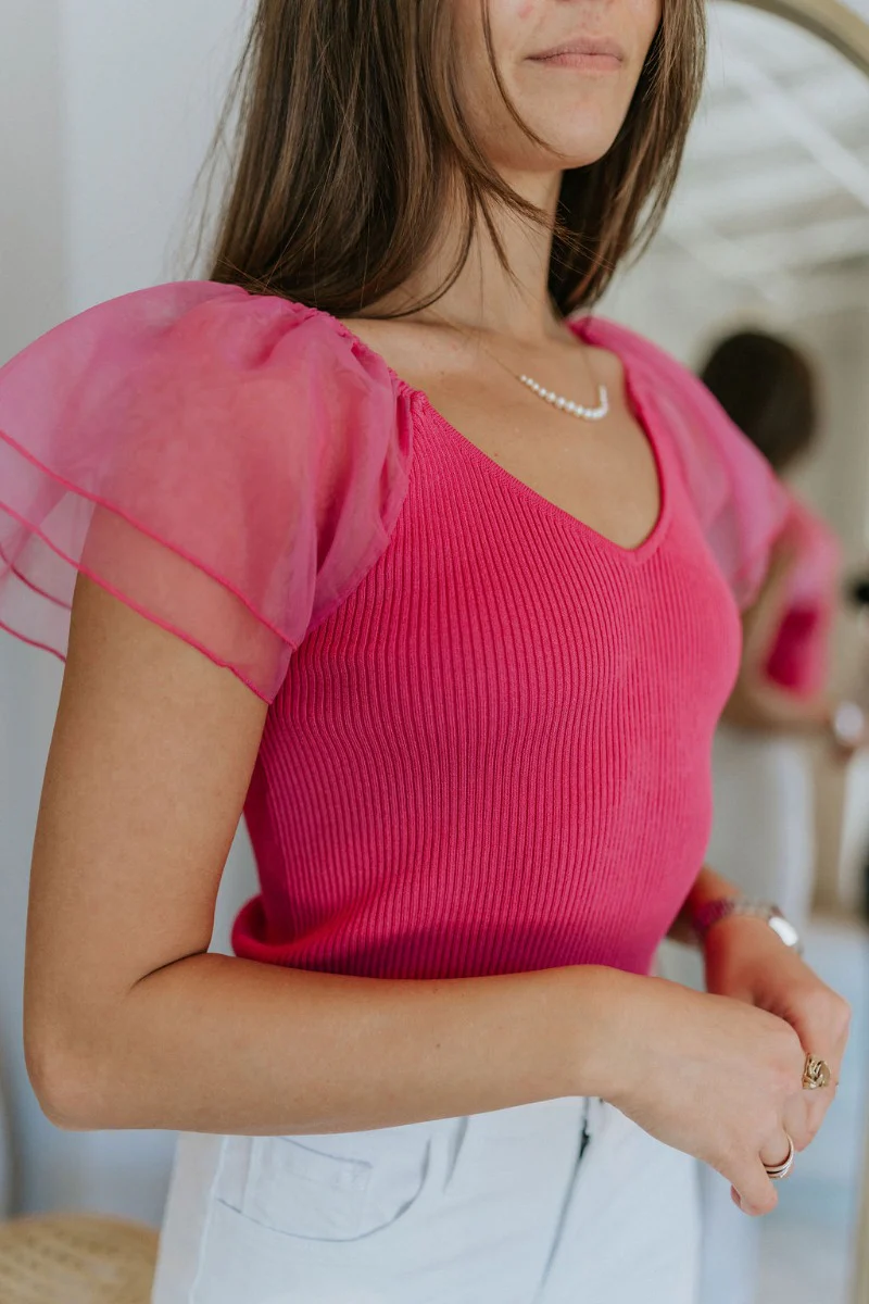 Pretty in Pink Ruffle Top - Image 3