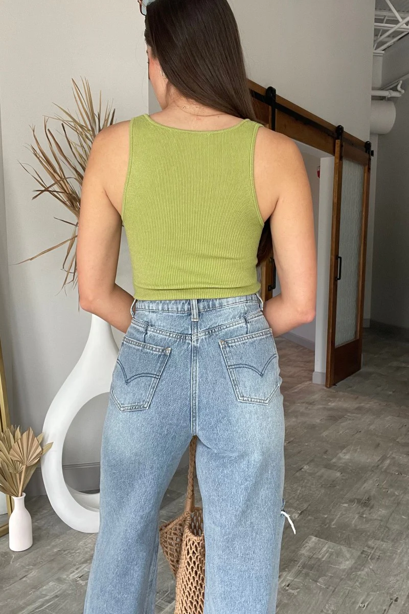 Put It On Repeat Tank In Olive - Image 4