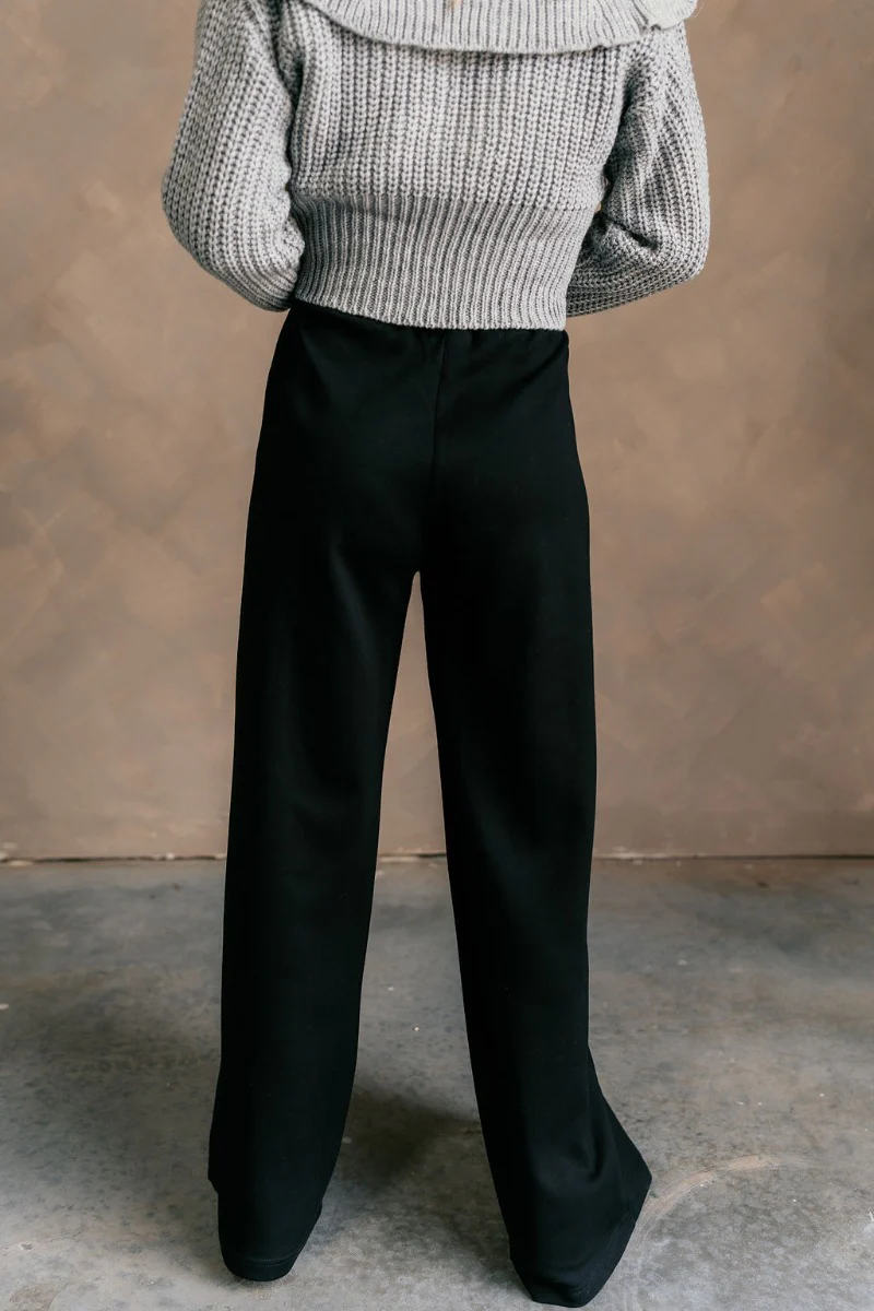 Quinn Black Wide Leg Flare Pants - Image 4