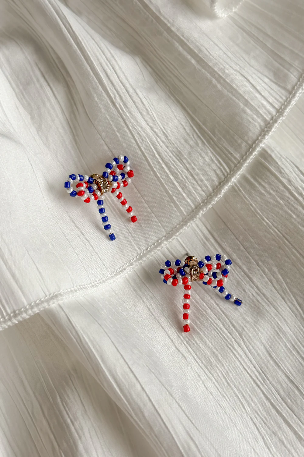 Quinn Red, White, & Blue Bow Earrings - Image 5