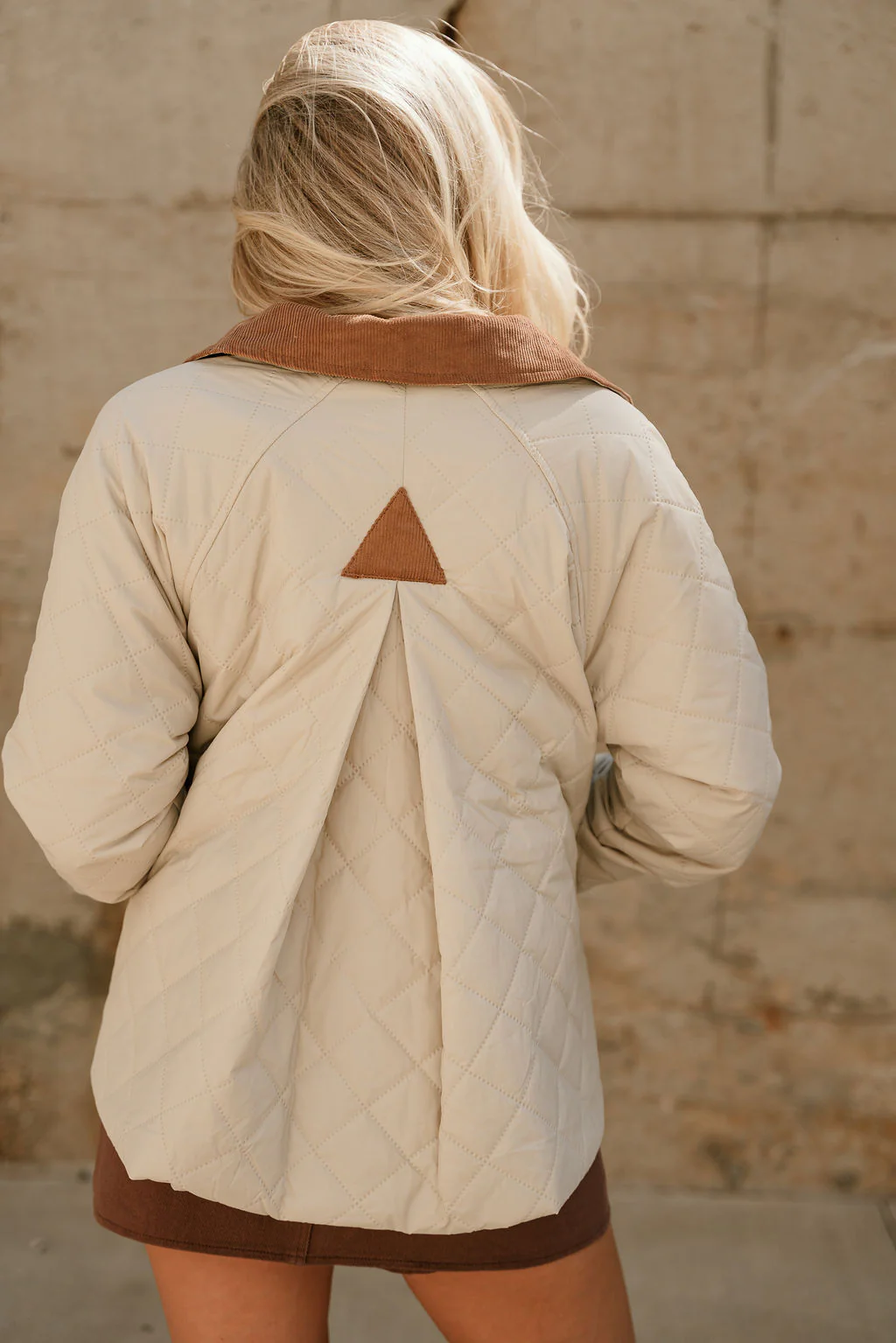 Quinn Sand & Camel Quilted Barn Jacket - Image 4