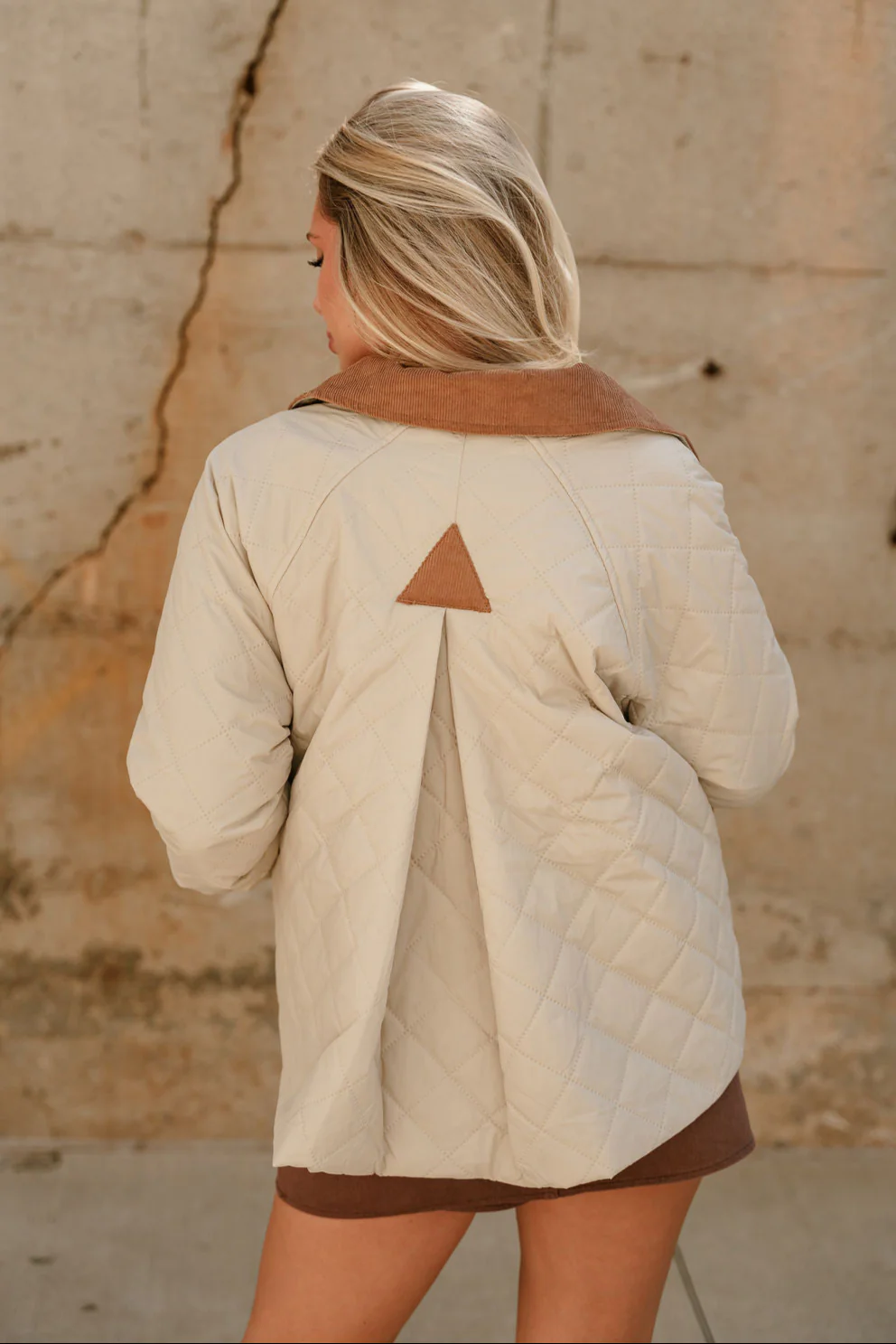 Quinn Sand & Camel Quilted Barn Jacket - Image 7