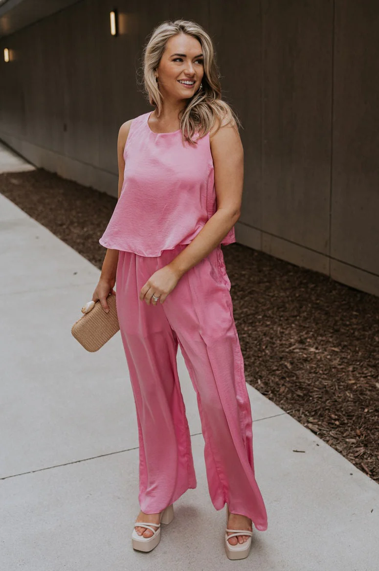 Rowan Pink Sleeveless Jumpsuit