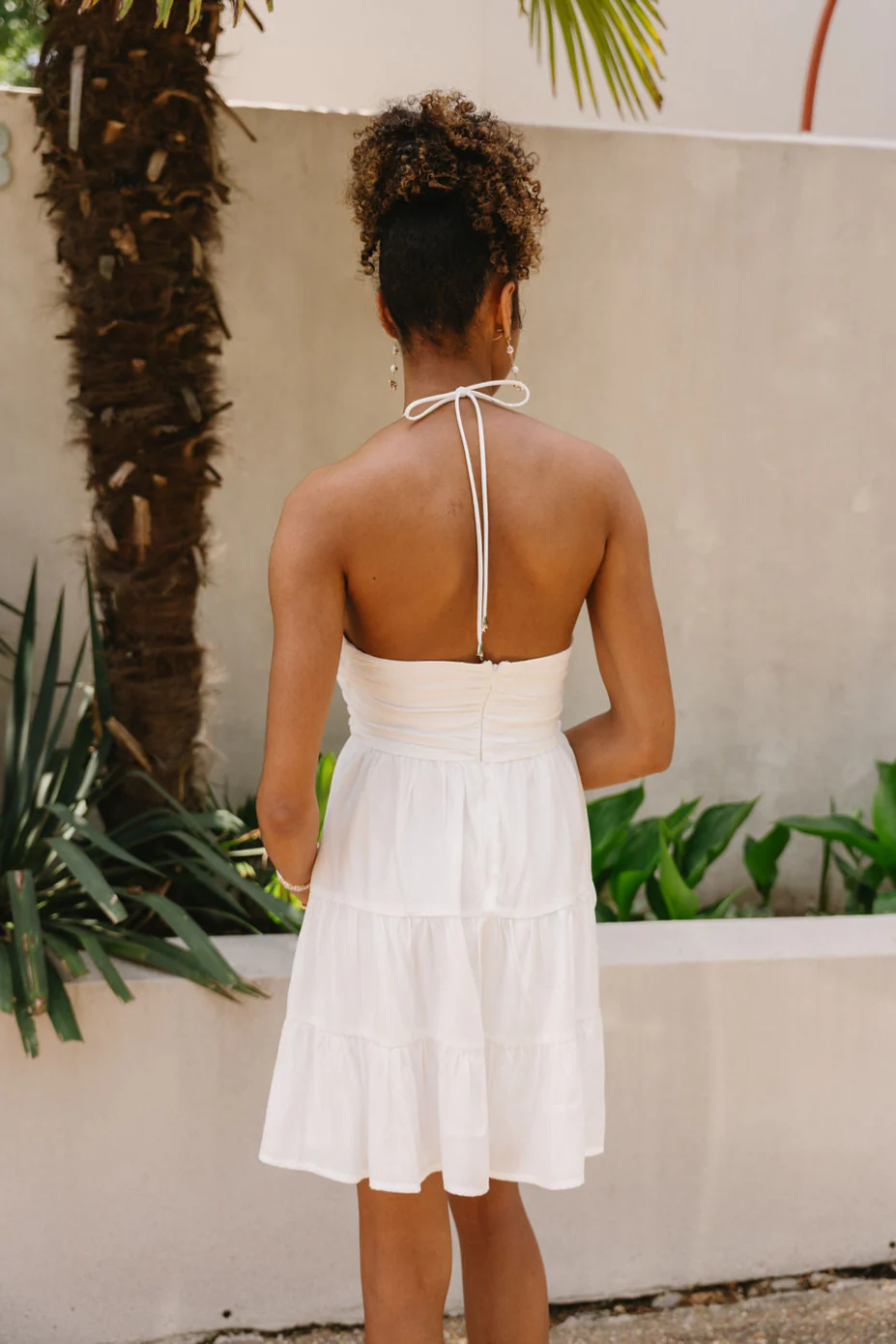 Rachel White Halter Mini Dress - Image 6