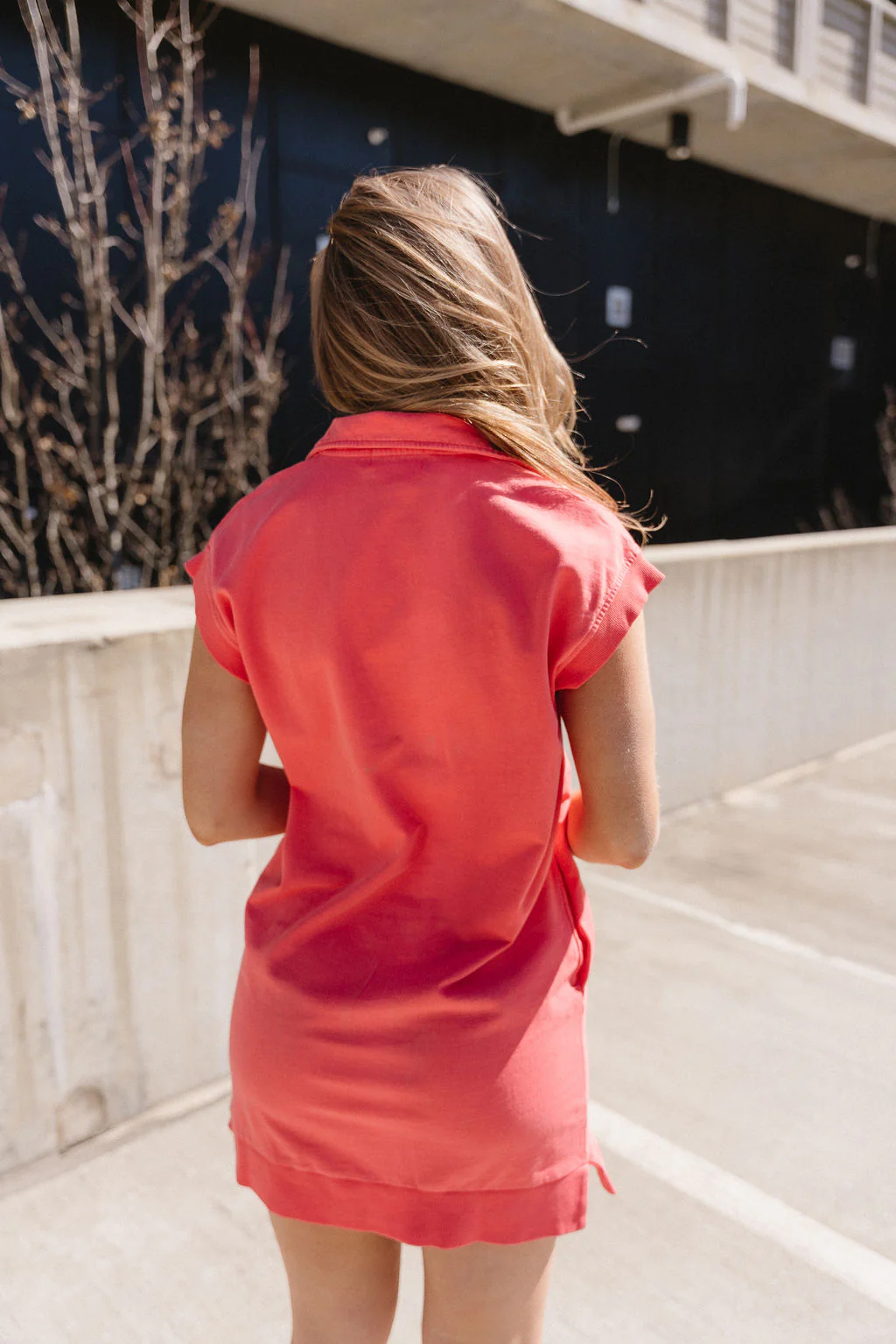 Raegan Coral Quarter Zip-Up Dress - Image 4