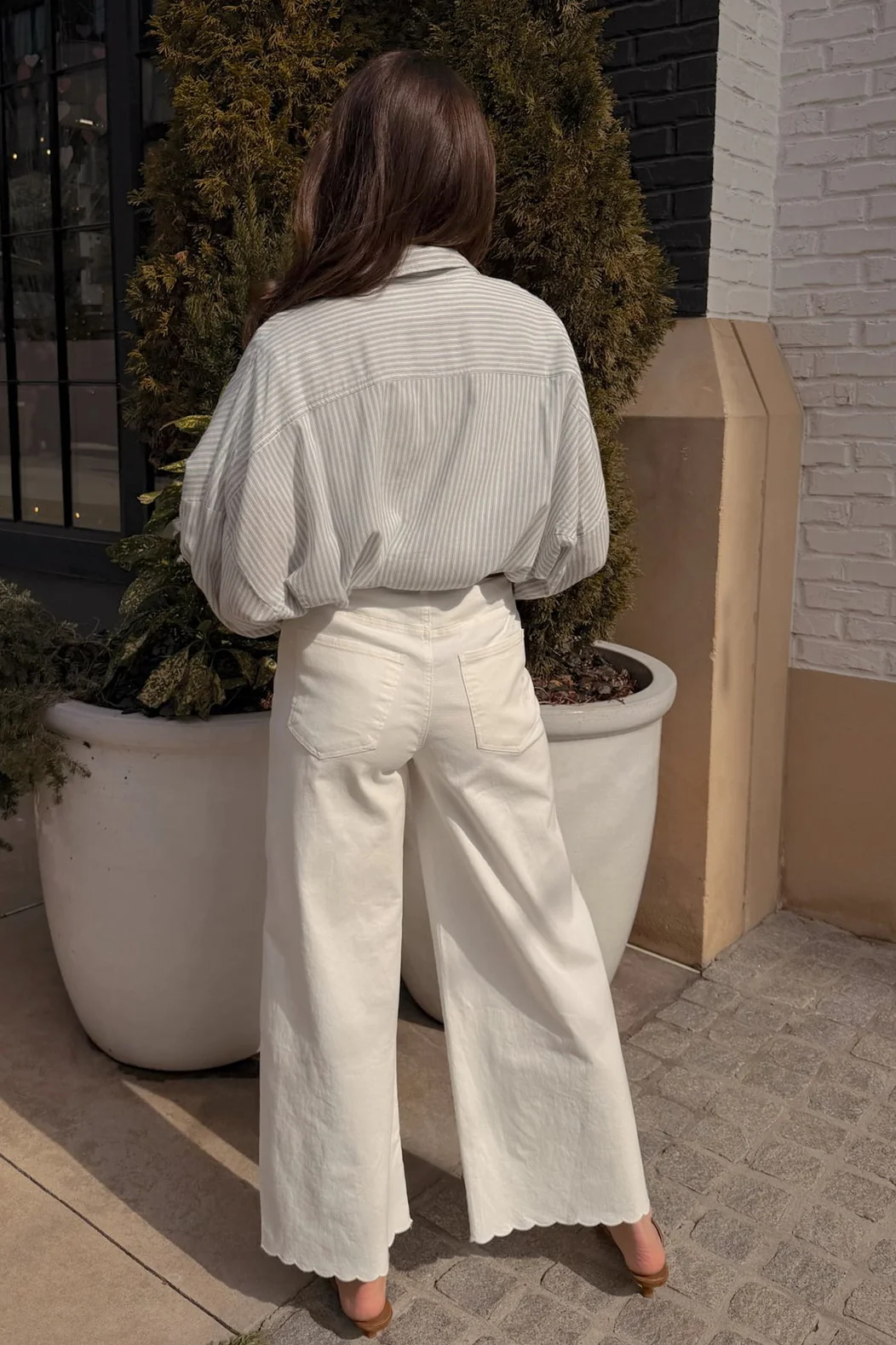 Raelyn Blue & White Stripe Button-Up Top - Image 3