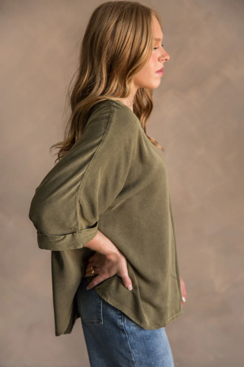 Raelyn Olive Green Top - Image 5