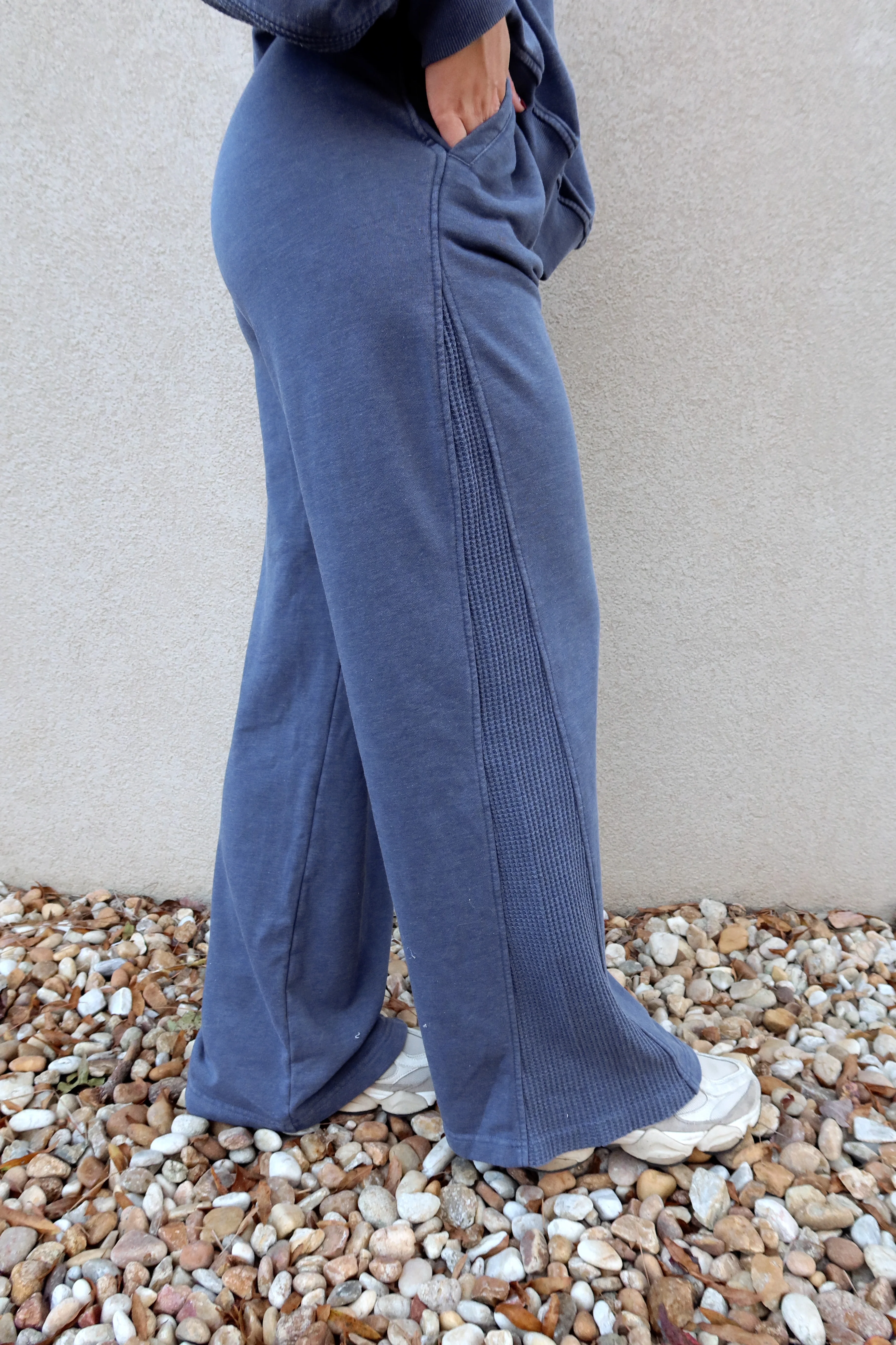 Ragan Navy Knit Wide Leg Pants - Image 4