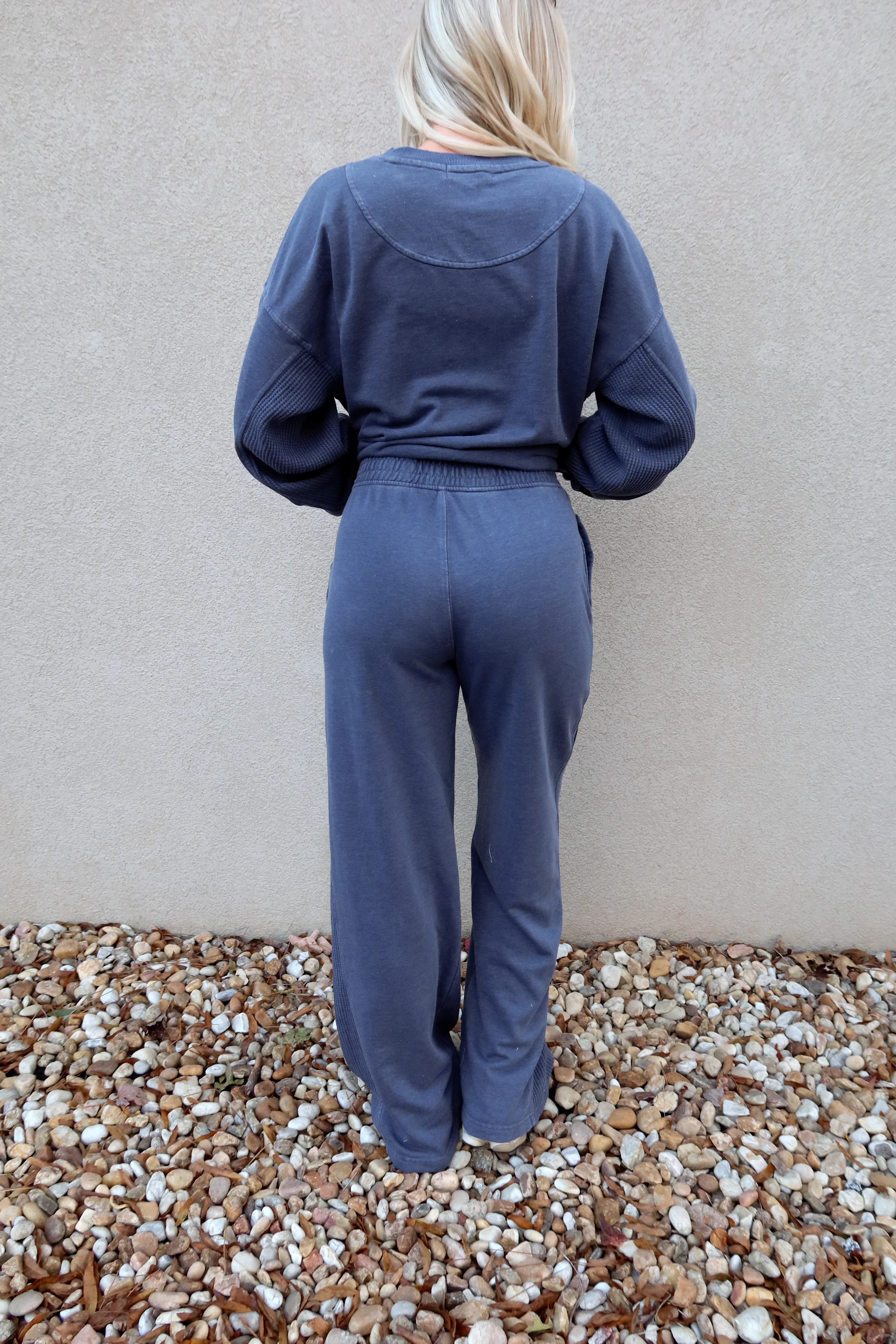 Ragan Navy Knit Wide Leg Pants - Image 5