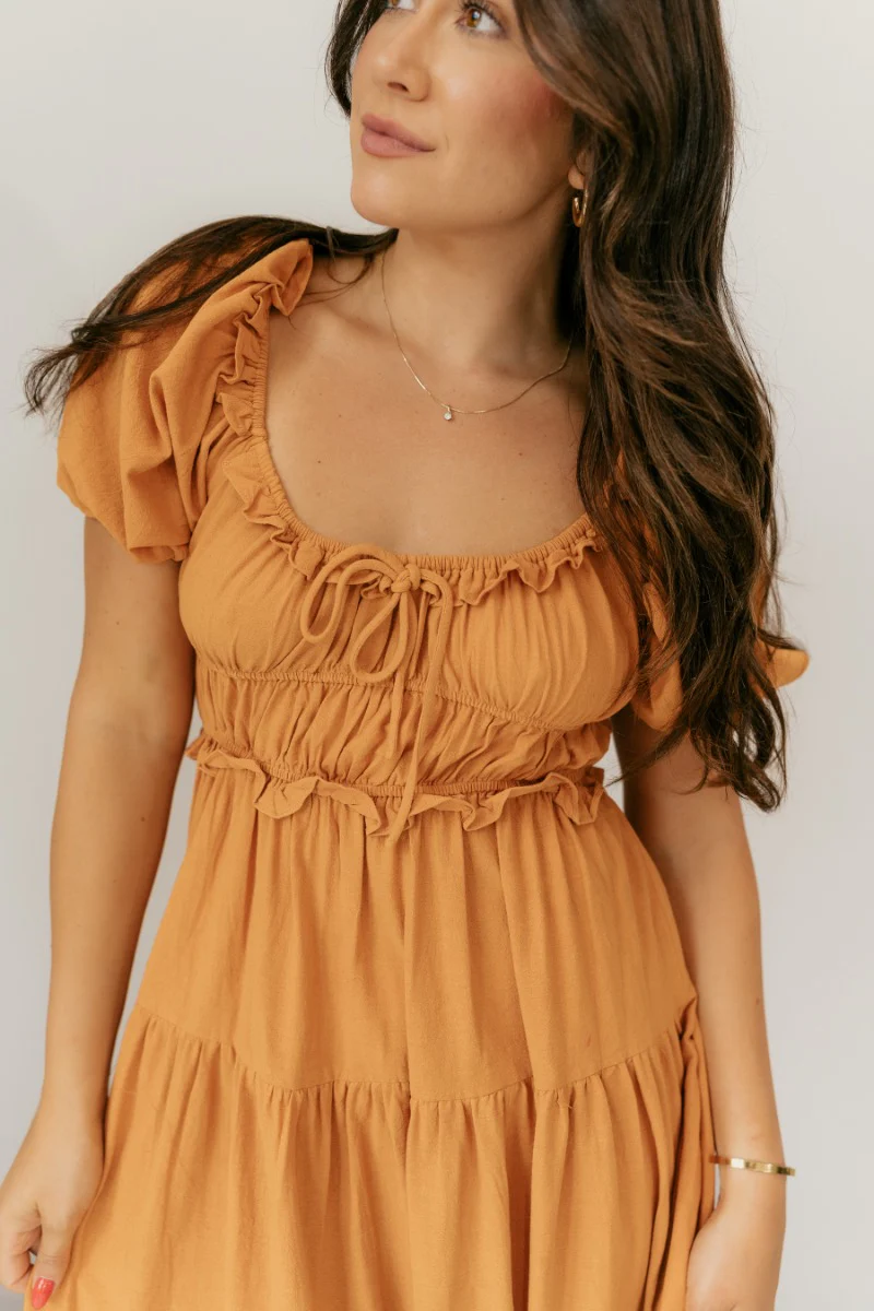 Raina Ginger Tiered Short Sleeve Midi Dress - Image 3
