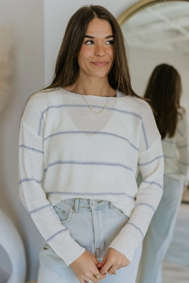 Blue stripe white Rainy Day Top