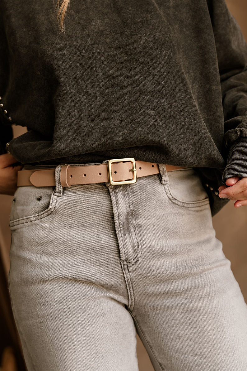Ramona Beige Faux Leather Belt - Image 2
