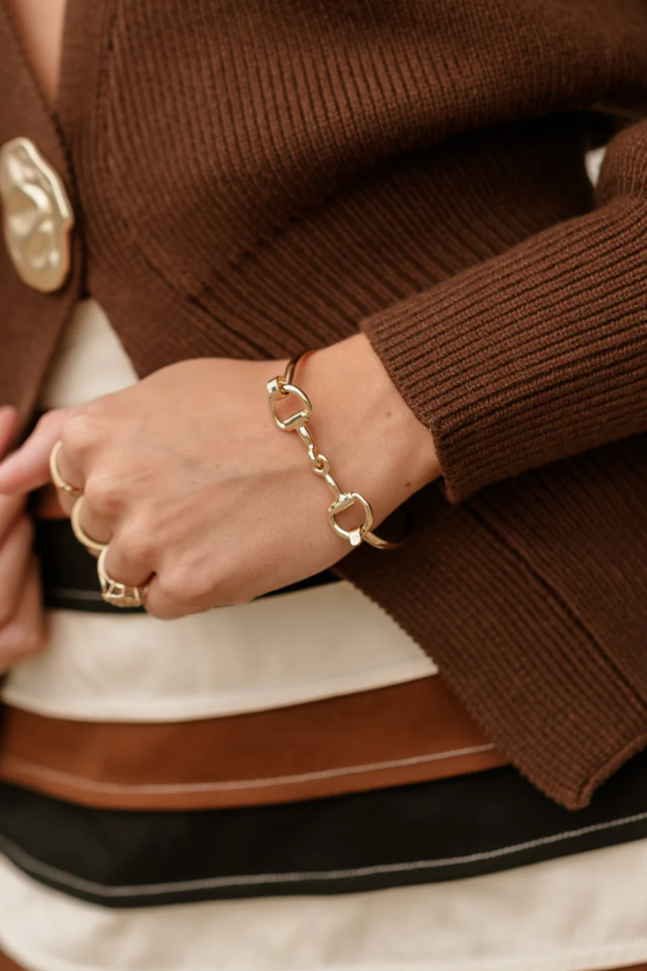 Ramona Gold Chain Hook Bangle