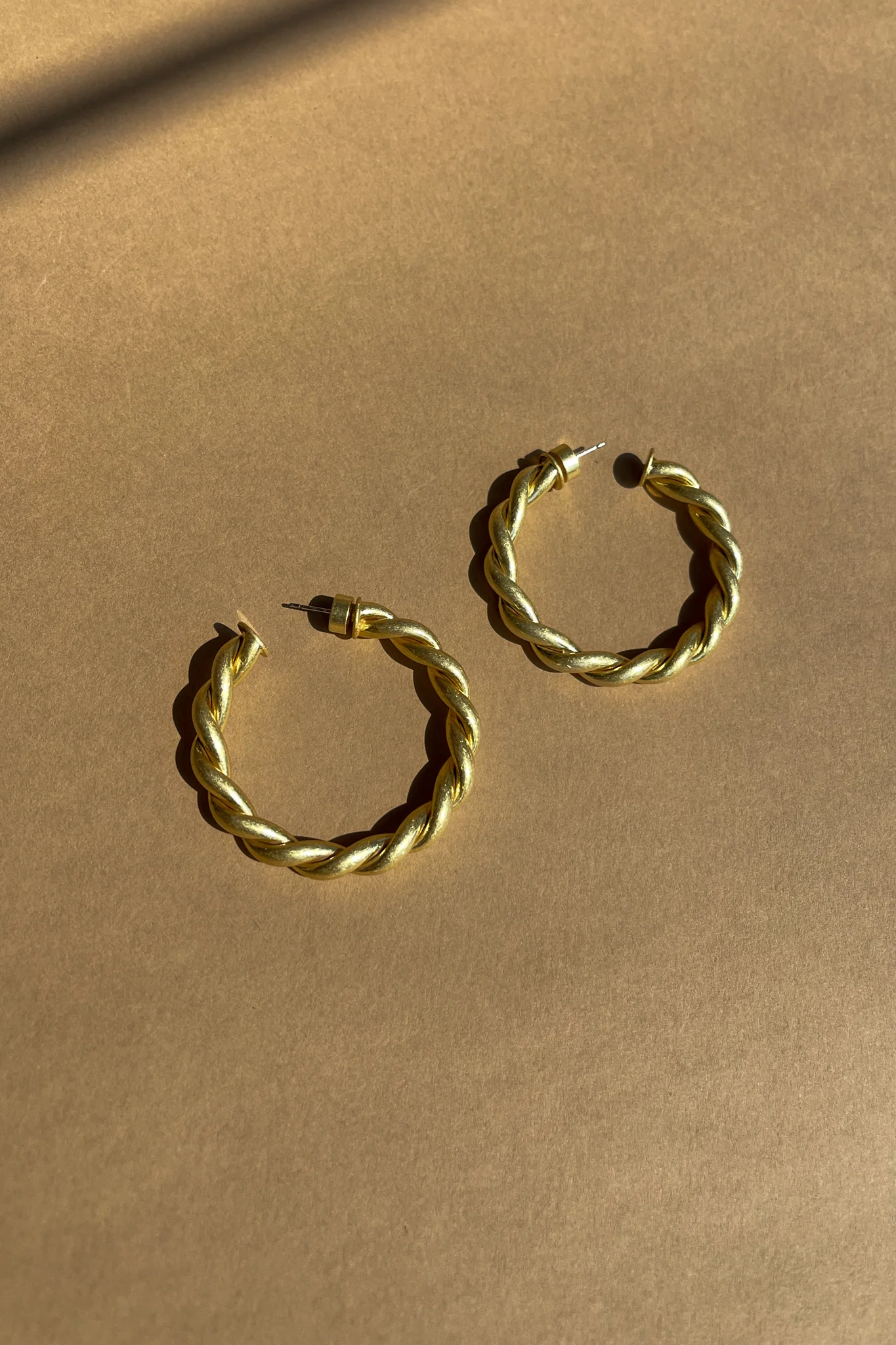 Ramona Twisted Gold Hoop Earrings