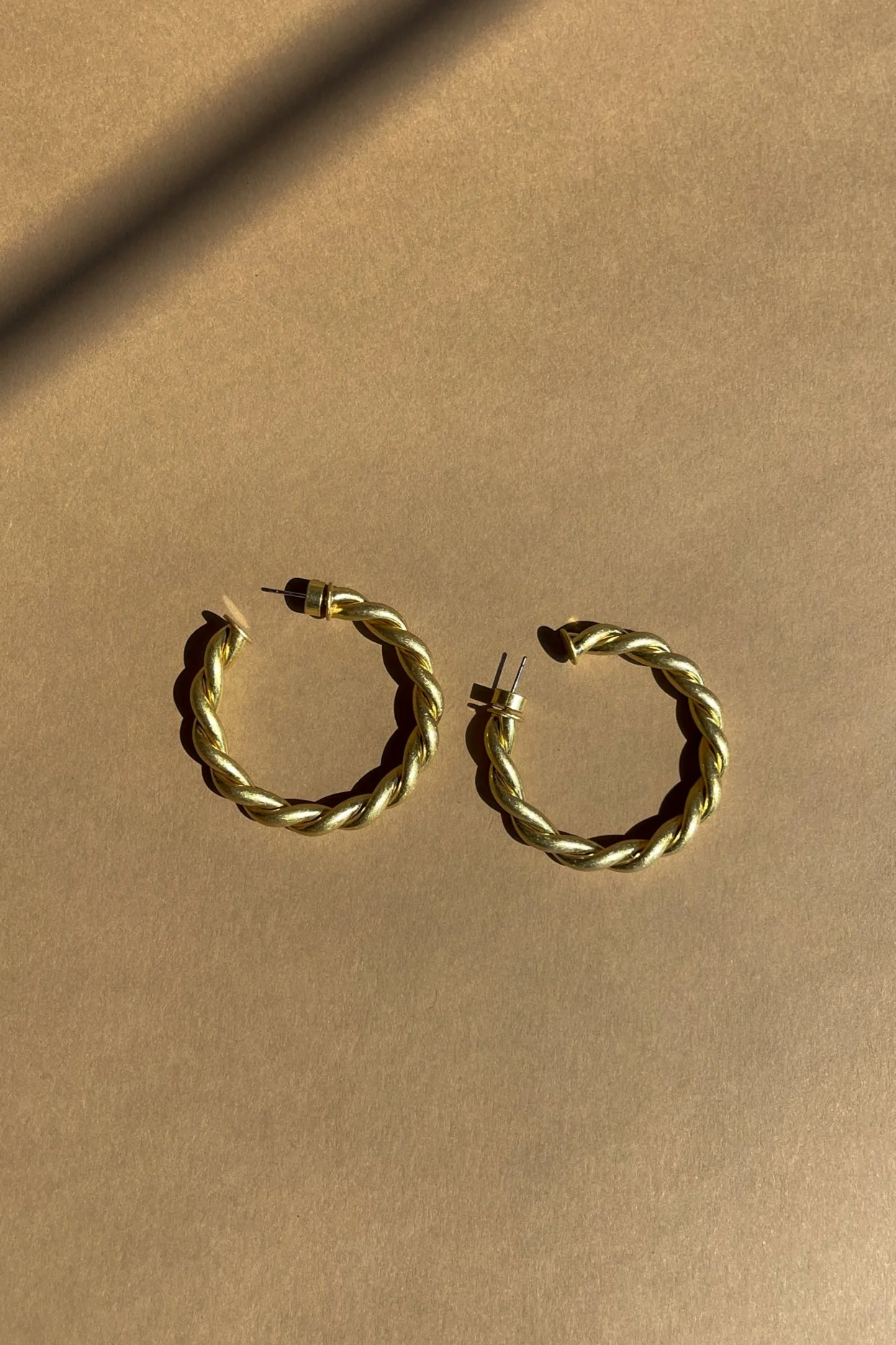 Ramona Twisted Gold Hoop Earrings - Image 2
