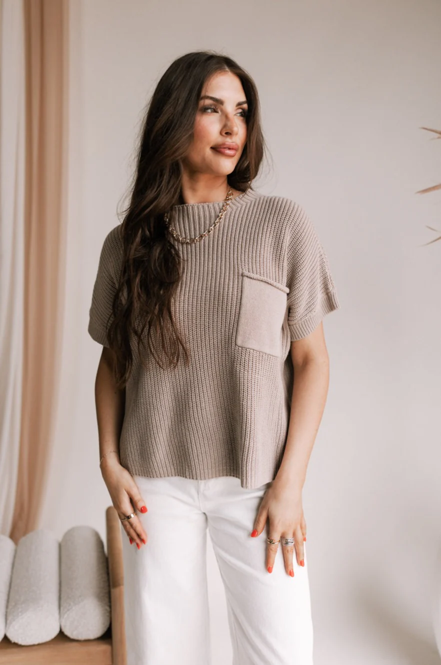 Ramsey Mocha Short Sleeve Top