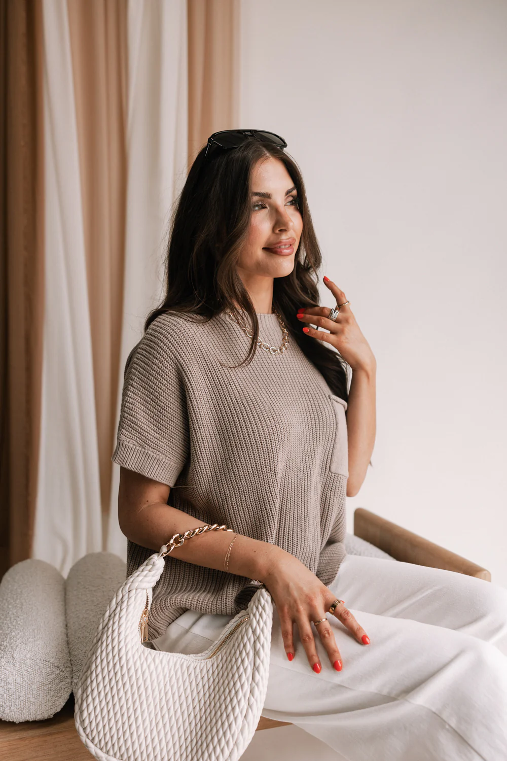 Ramsey Mocha Short Sleeve Top - Image 4