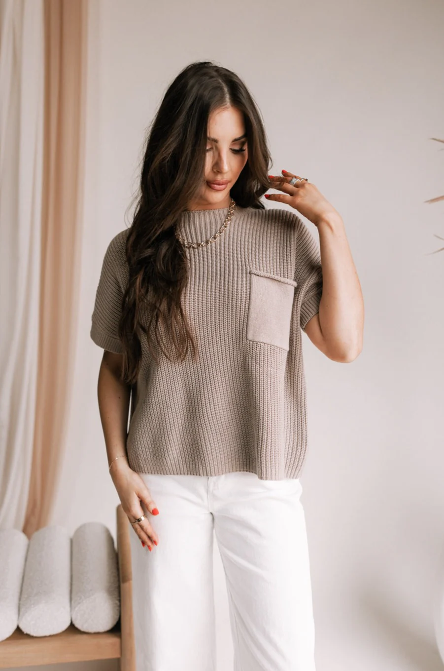 Ramsey Mocha Short Sleeve Top - Image 5