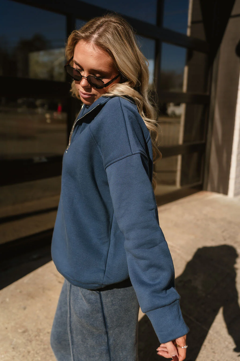 Raquel Blue Quarter-Zip Pullover - Image 6