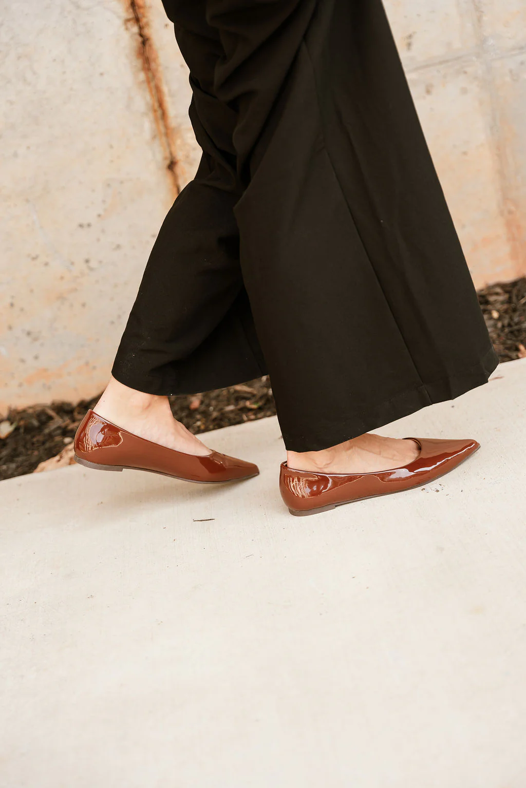 Rational Brown Patent Leather Pointed Toe Flats - Image 8